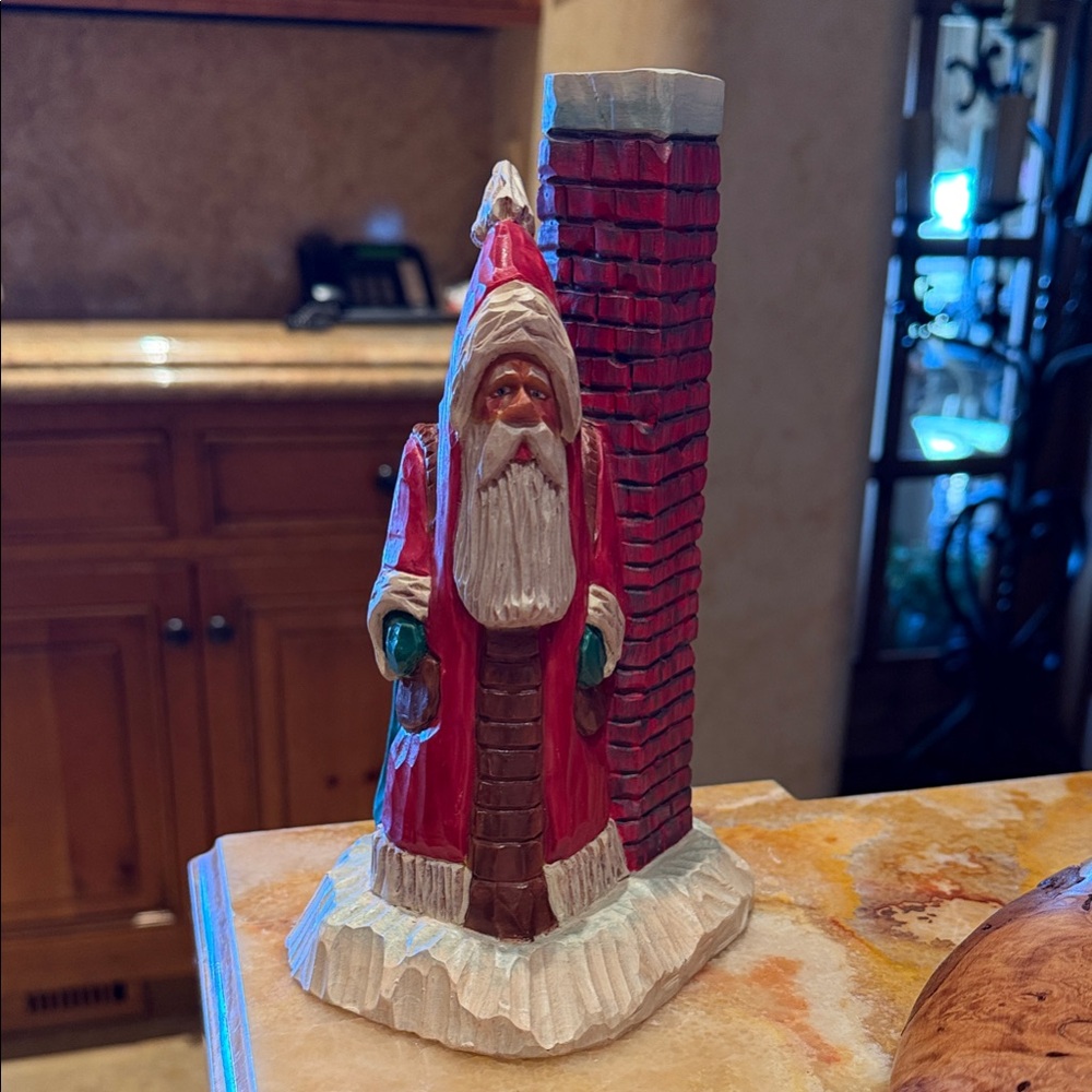 Kurt Adler Santa Chimney Candle Holder, Signed, Perfect Condition